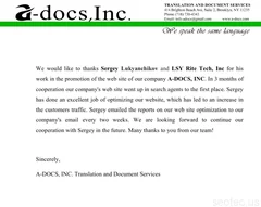 Original client recommendation from A-DOCS