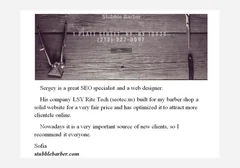 Original client recommendation from Stubble Barber